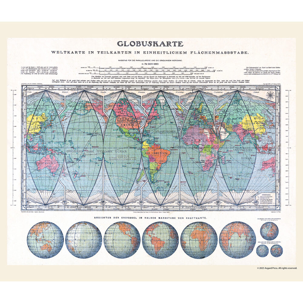 Sample image from the Asgard Press 2026 Vintage Maps Calendar