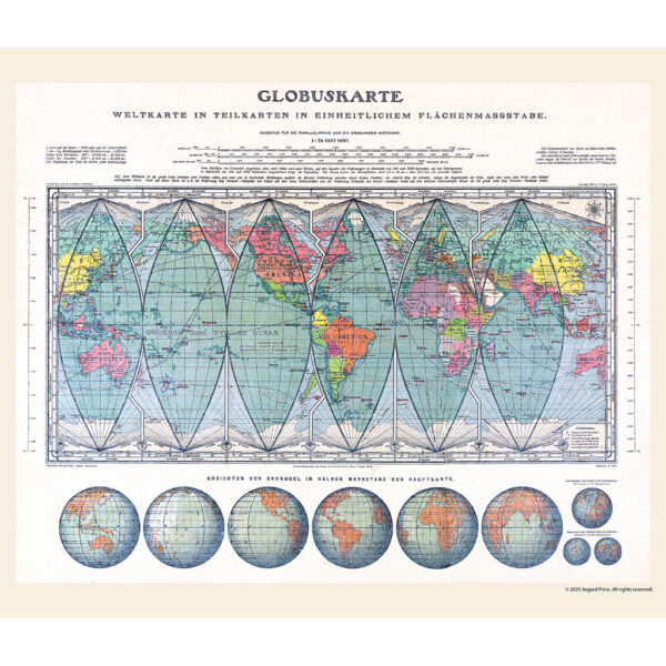 Sample image from the Asgard Press 2026 Vintage Maps Calendar