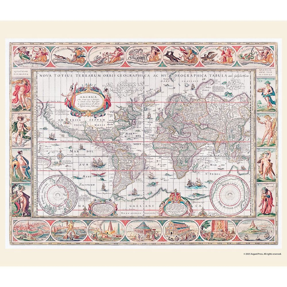 Sample image from the Asgard Press 2026 Vintage Maps Calendar