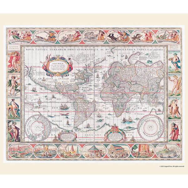 Sample image from the Asgard Press 2026 Vintage Maps Calendar