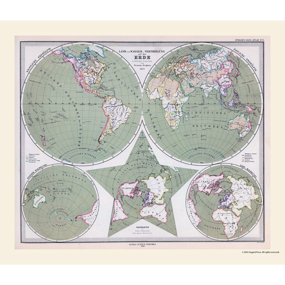 Sample image from the Asgard Press 2026 Vintage Maps Calendar