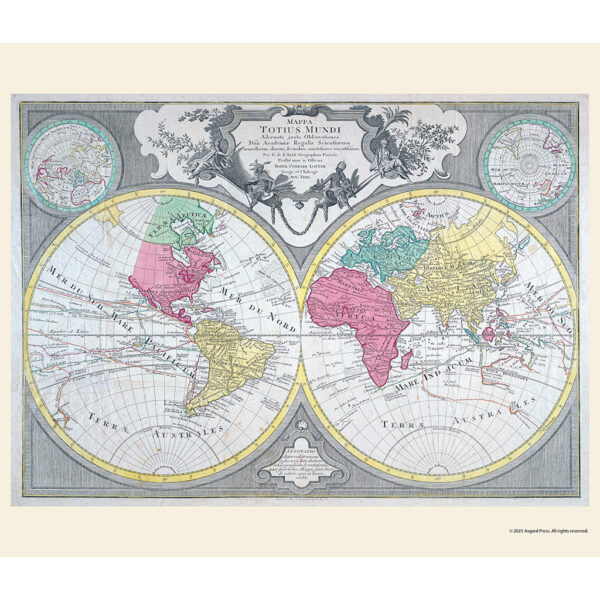 Sample image from the Asgard Press 2026 Vintage Maps Calendar