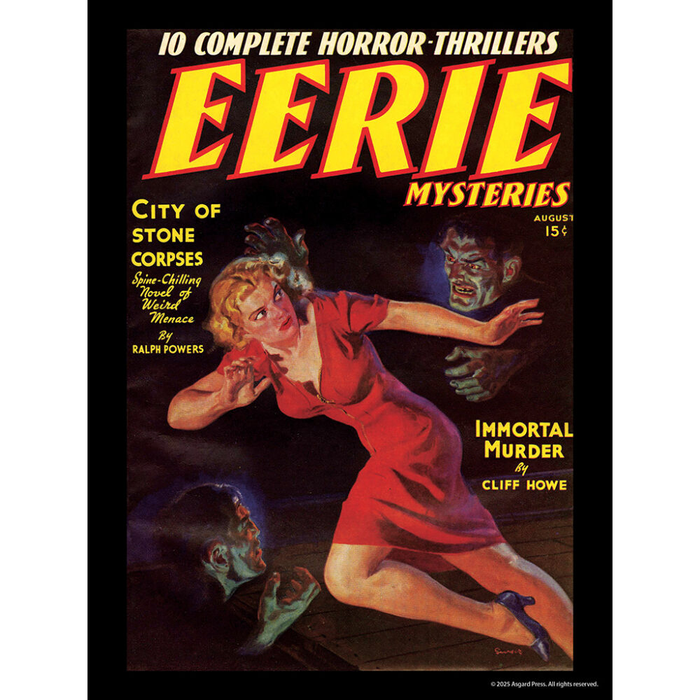 Sample image from the Asgard Press 2026 Vintage Pulp Horror Encore Edition Calendar
