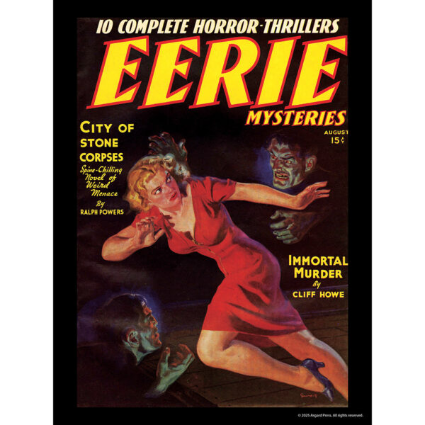 Sample image from the Asgard Press 2026 Vintage Pulp Horror Encore Edition Calendar