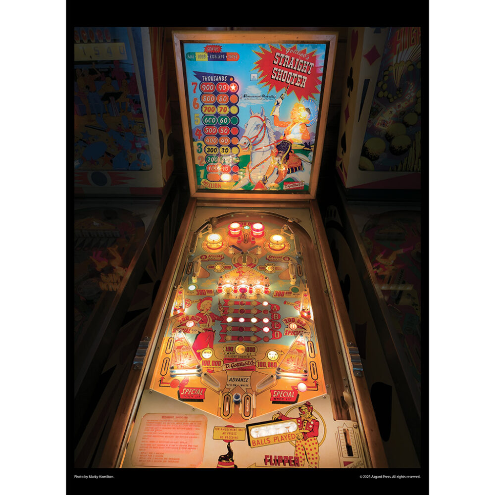 Sample image from the Asgard Press 2026 Vintage Pinball Calendar