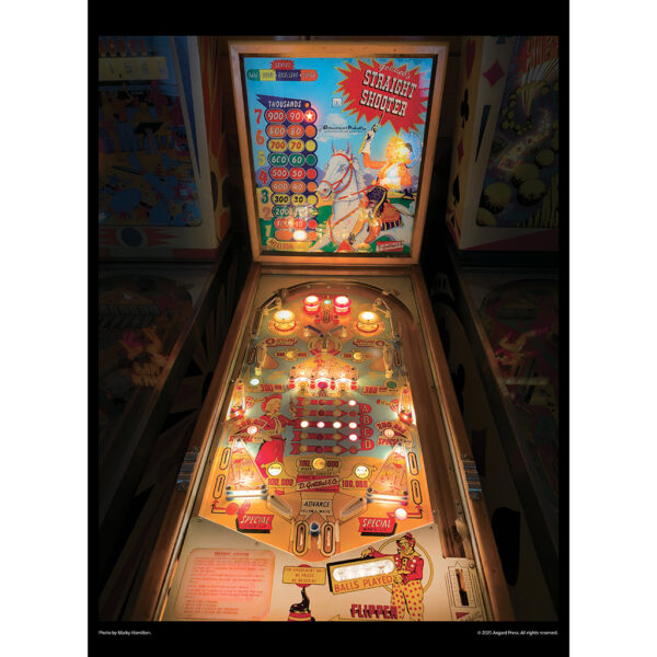 Sample image from the Asgard Press 2026 Vintage Pinball Calendar