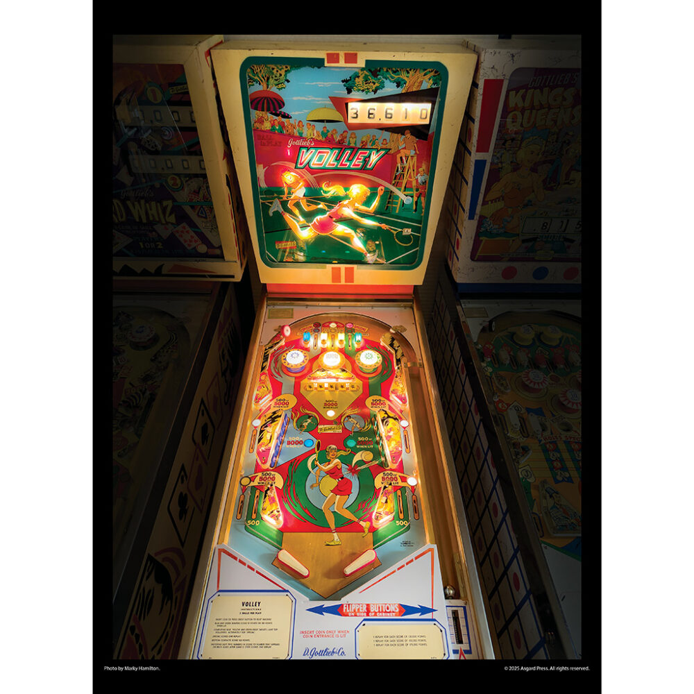 Sample image from the Asgard Press 2026 Vintage Pinball Calendar