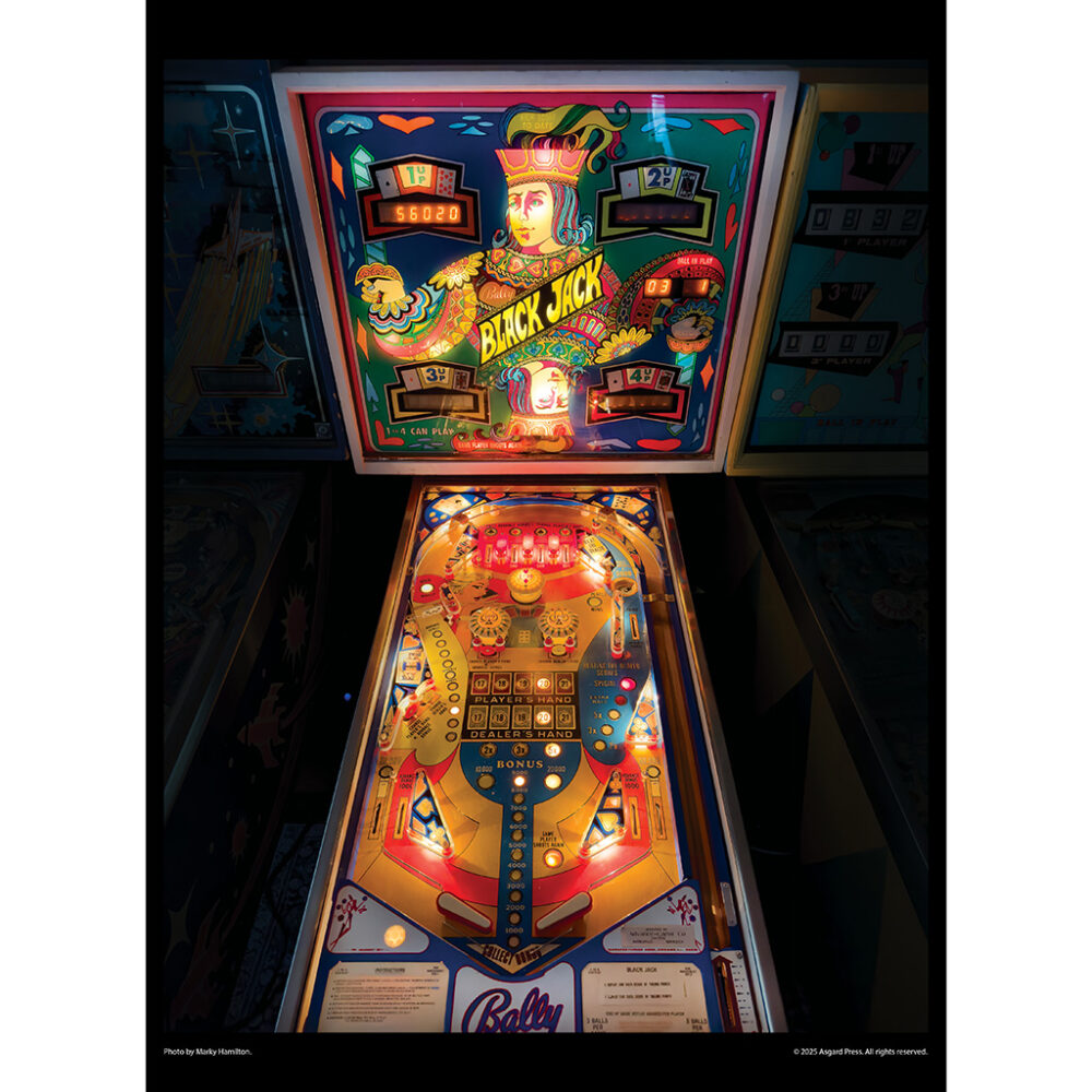 Sample image from the Asgard Press 2026 Vintage Pinball Calendar