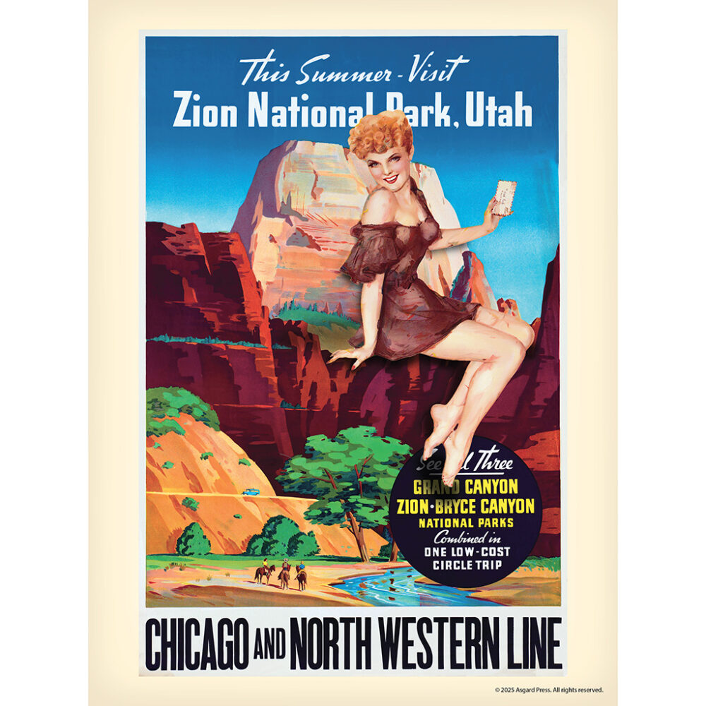 Sample image from the Asgard Press 2026 Retro Parks and Pinups Encore Edition Calendar