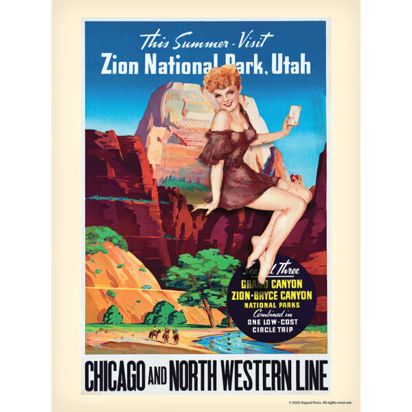 Sample image from the Asgard Press 2026 Retro Parks and Pinups Encore Edition Calendar