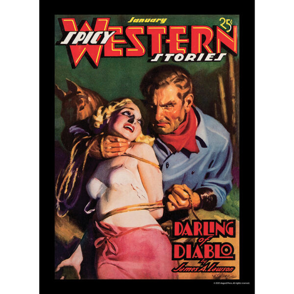 Sample image from the Asgard Press 2026 Vintage Pulp Westerns Calendar