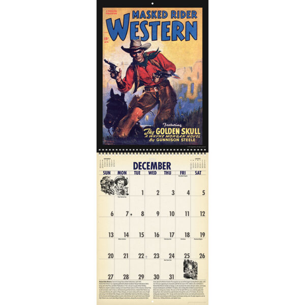 Sample spread from the Asgard Press 2026 Vintage Pulp Westerns Calendar