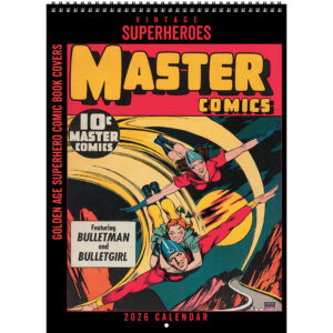 Front cover of the Asgard Press 2026 Vintage Superheroes Calendar