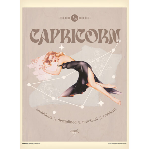 Sample image from the Asgard Press 2026 Retro Zodiac Pinups Calendar