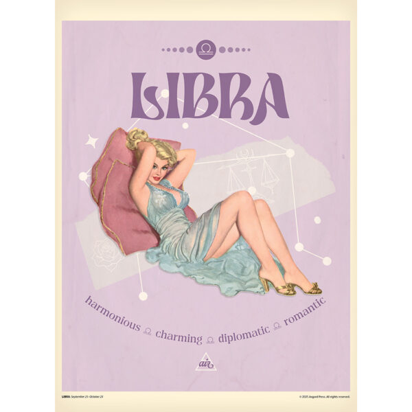 Sample image from the Asgard Press 2026 Retro Zodiac Pinups Calendar
