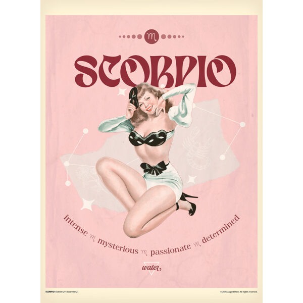 Sample image from the Asgard Press 2026 Retro Zodiac Pinups Calendar