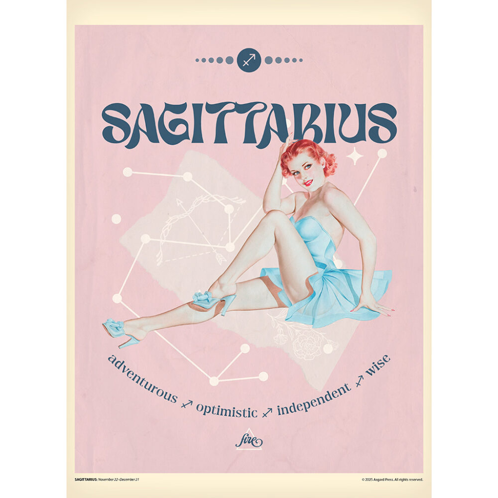 Sample image from the Asgard Press 2026 Retro Zodiac Pinups Calendar