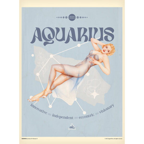 Sample image from the Asgard Press 2026 Retro Zodiac Pinups Calendar