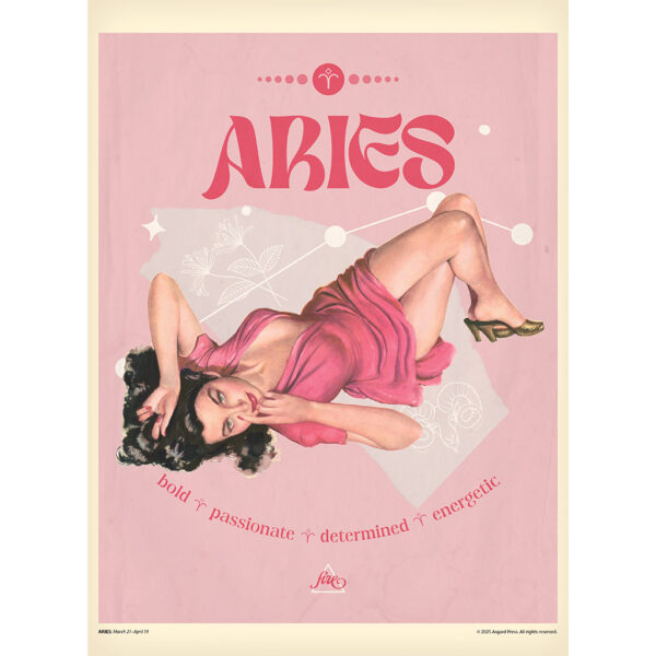 Sample image from the Asgard Press 2026 Retro Zodiac Pinups Calendar