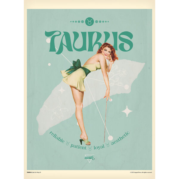 Sample image from the Asgard Press 2026 Retro Zodiac Pinups Calendar