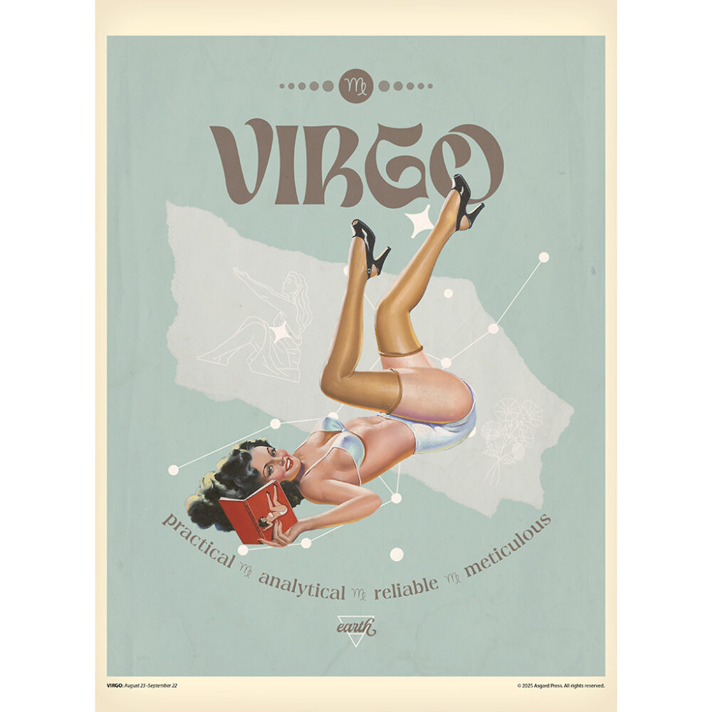 Sample image from the Asgard Press 2026 Retro Zodiac Pinups Calendar