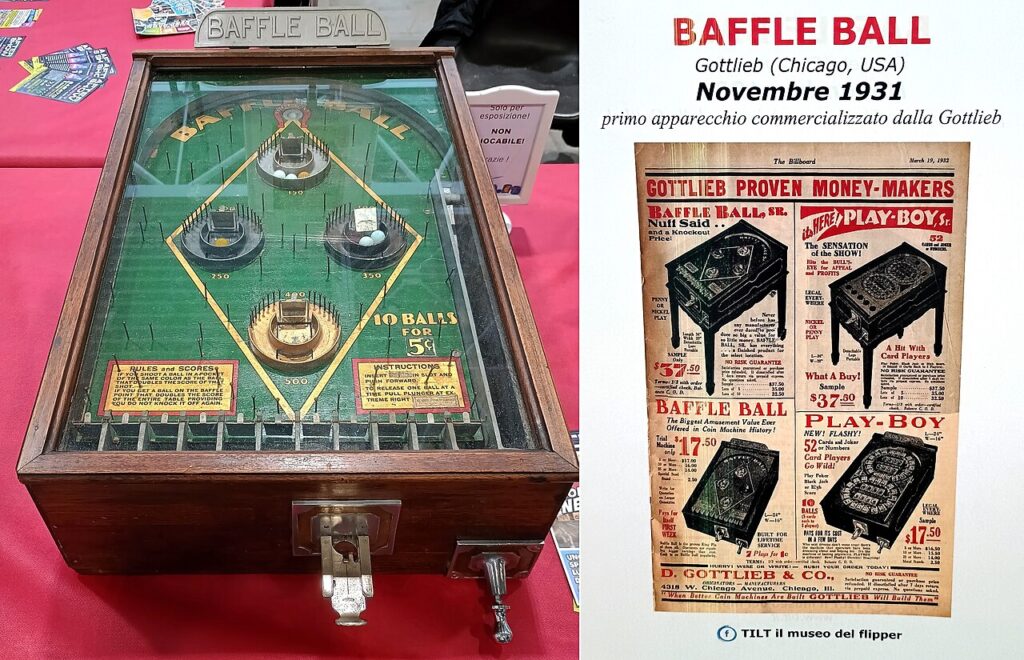 Gottlieb's Baffle Ball, release in November of 1931