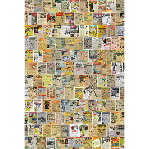 Full sheet of vintage comic book ads gift wrap from Asgard Press