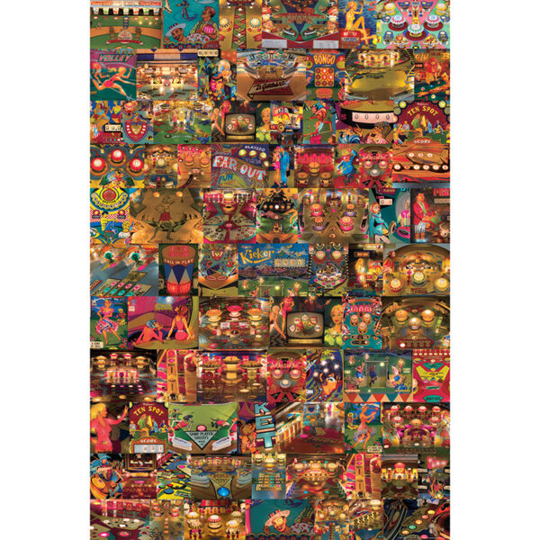 Full sheet of vintage pinball gift wrap from Asgard Press
