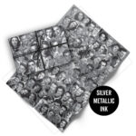 Folded sheet of vintage silver screen stars gift wrap from Asgard Press