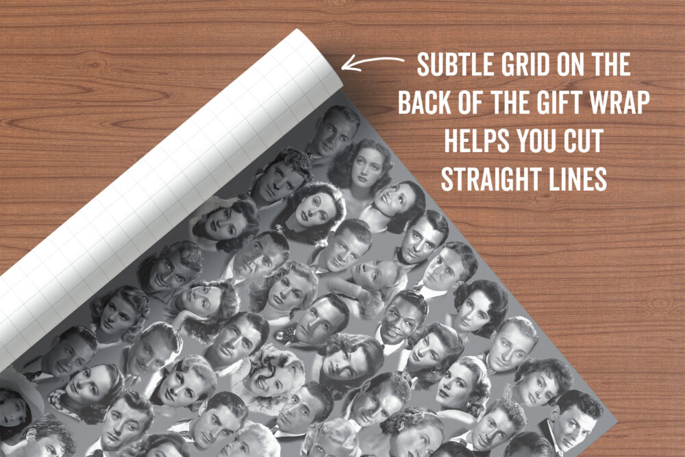Vintage Silver Screen Stars 24"x36" Folded Gift Wrap Sheet - Image 4
