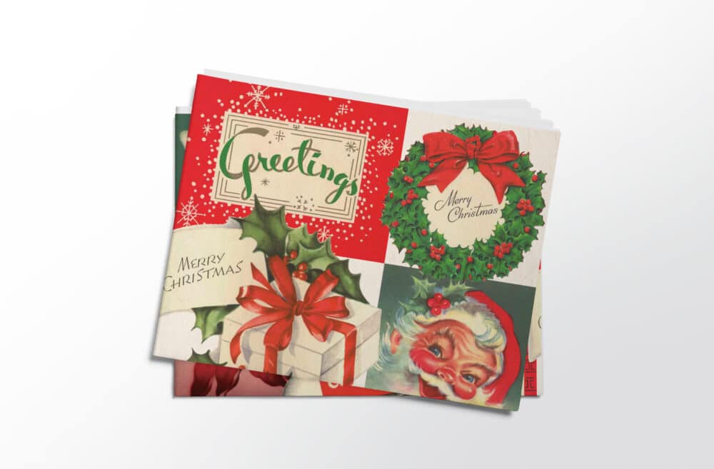 Vintage Christmas 20"x28" Folded Gift Wrap Sheet - Image 3