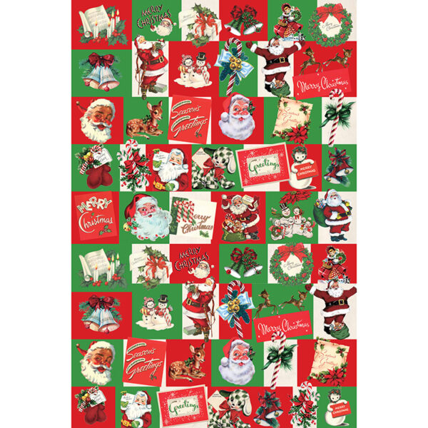 Full sheet of vintage metallic Christmas gift wrap from Asgard Press