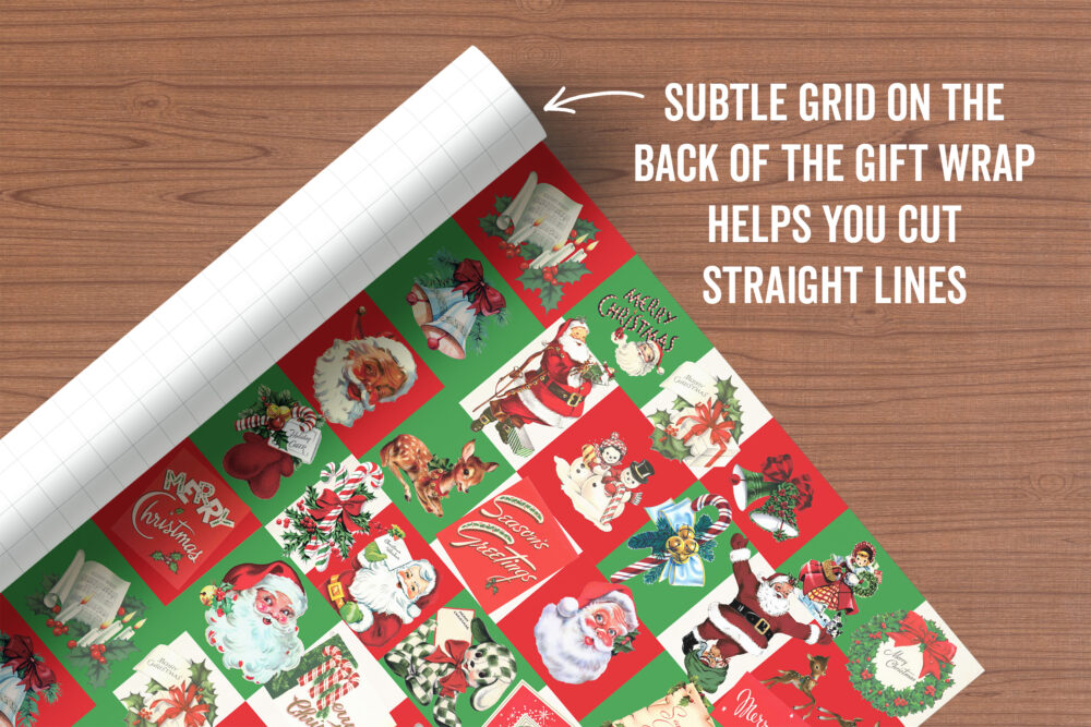 Vintage Christmas Metallic 24"x36" Folded Gift Wrap Sheet - Image 4
