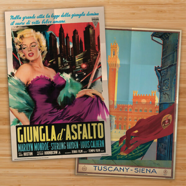 Asgard Press double-sided folded poster of Tuscany and The Asphalt Jungle