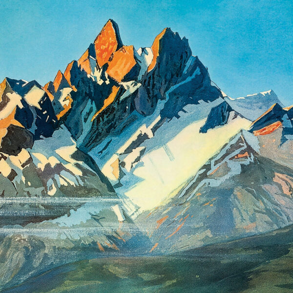 Asgard Press double-sided folded poster of Mt. Pilatus and Bringing Up Baby