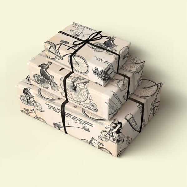 Asgard Press Vintage Bicycles 20x28 folded gift wrap sheet