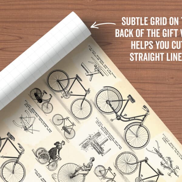Asgard Press Vintage Bicycles 20x28 folded gift wrap sheet