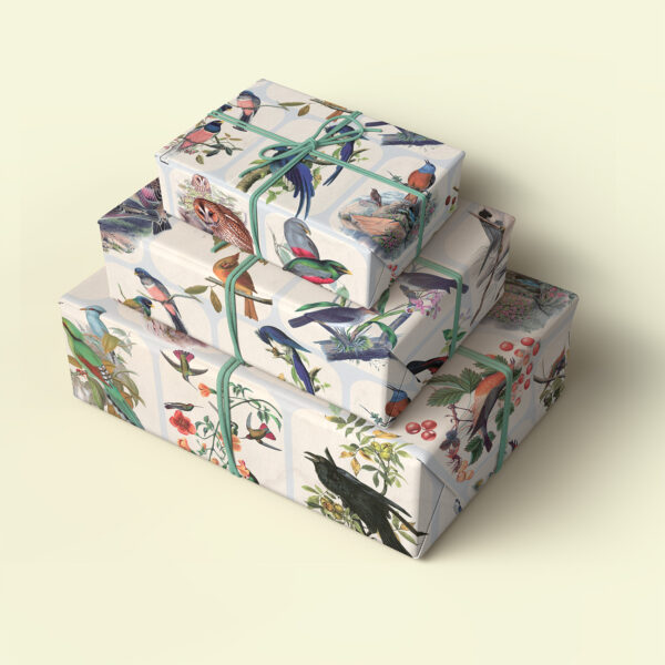Asgard Press Vintage Birds 20x28 folded gift wrap sheet
