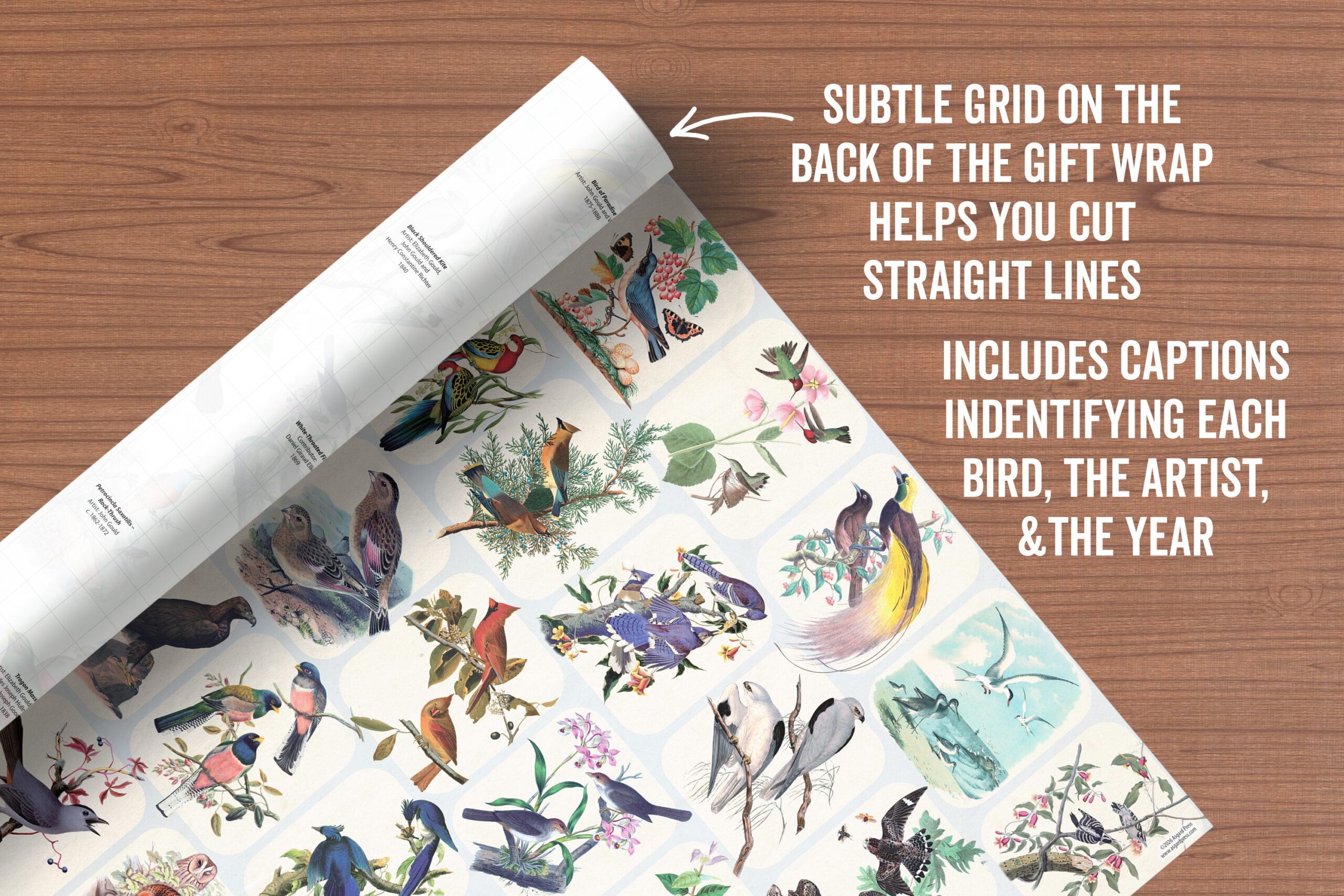 Asgard Press Vintage Birds 20x28 folded gift wrap sheet