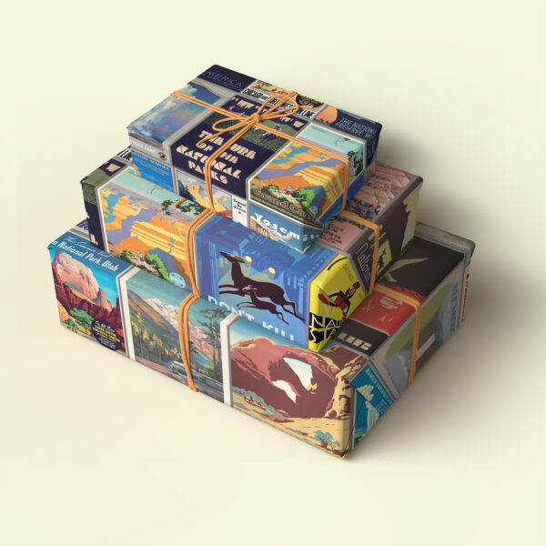Asgard Press Vintage National Parks 20x28 folded gift wrap sheet