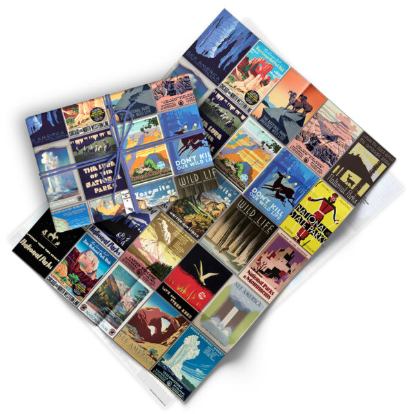 Asgard Press Vintage National Parks 20x28 folded gift wrap sheet