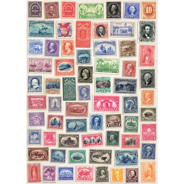 Asgard Press Vintage U.S. Postage Stamps 20x28 folded gift wrap sheet
