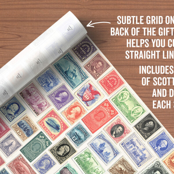 Asgard Press Vintage U.S. Postage Stamps 20x28 folded gift wrap sheet