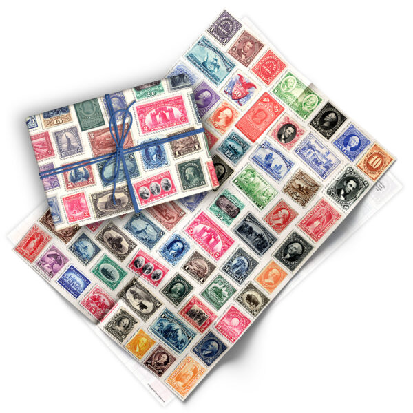Asgard Press Vintage U.S. Postage Stamps 20x28 folded gift wrap sheet