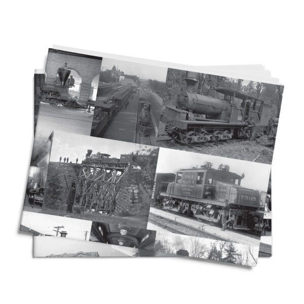 Asgard Press Vintage Trains Metallic 20x28 folded gift wrap sheet