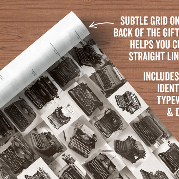 Asgard Press Vintage Typewriters Metallic 20x28 folded gift wrap sheet