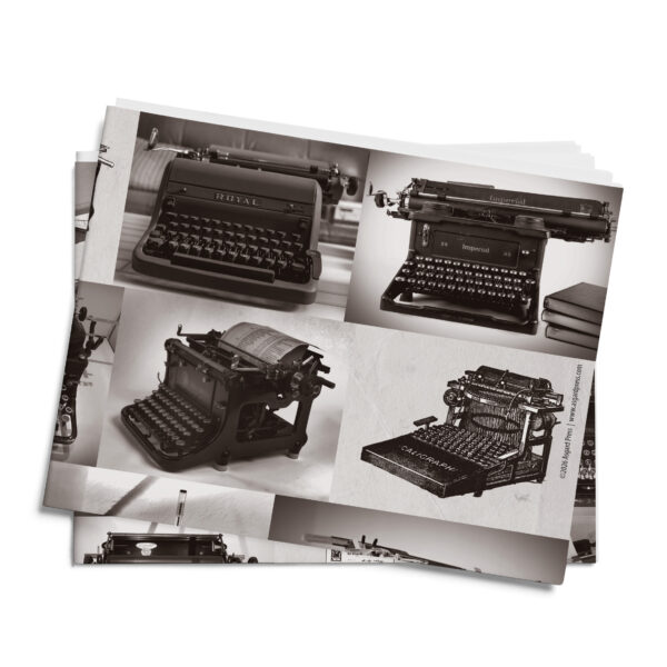 Asgard Press Vintage Typewriters Metallic 20x28 folded gift wrap sheet