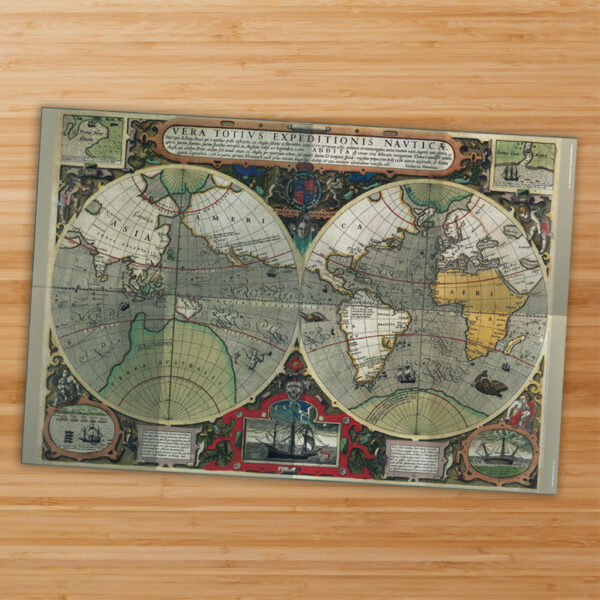Asgard Press double-sided folded poster of an antique world map and The Wizard of Oz