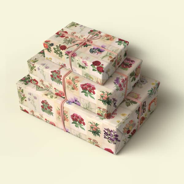 Vintage Botanicals Pack of 4 Folded Gift Wrap Sheets