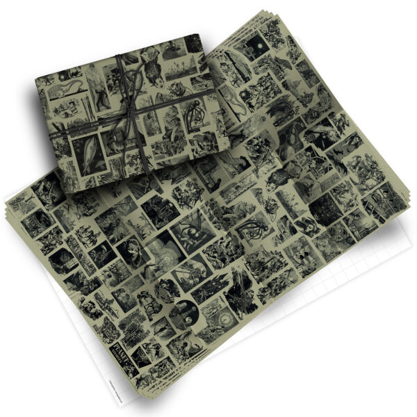 Vintage Pulp Magazine Art Pack of 4 Folded Gift Wrap Sheets